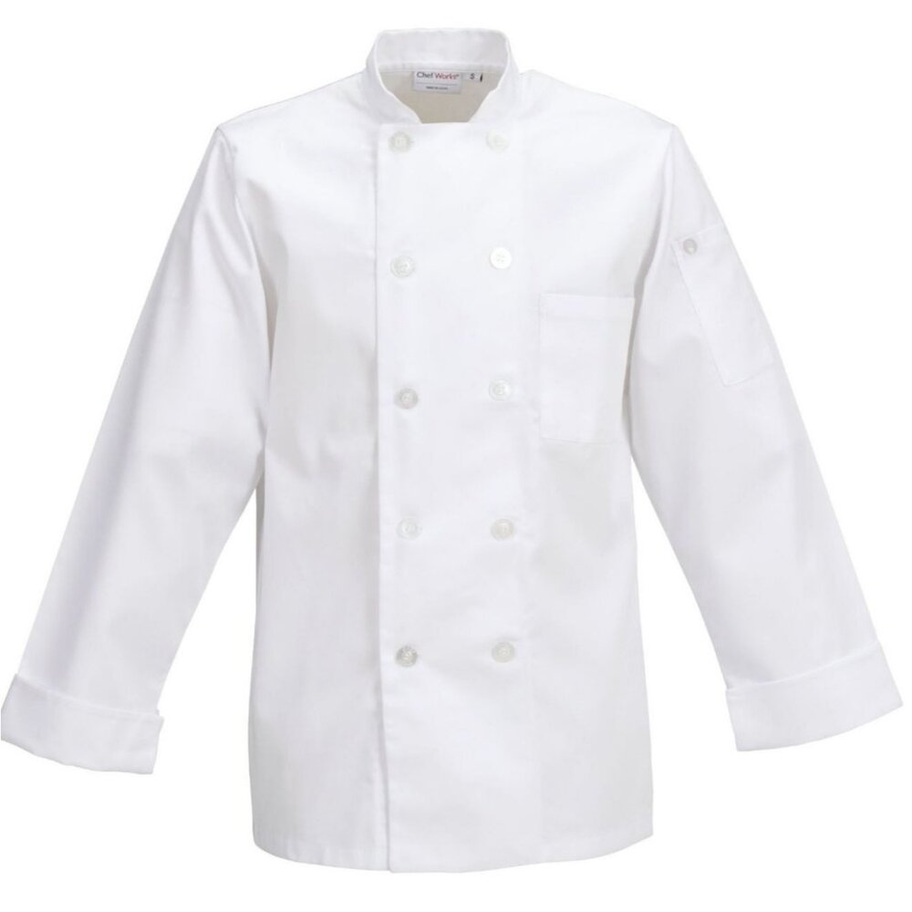 NWT CHEF WORKS Le Mans Chef Coat L WCCW Cook Chef's Kitchen Uniform Workwear